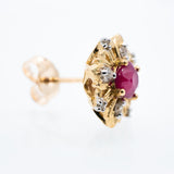 Ruby Antique Flower Stud