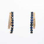 Diamond and Sapphire Hoop Earrings