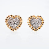 Heart Diamond Stud Earrings