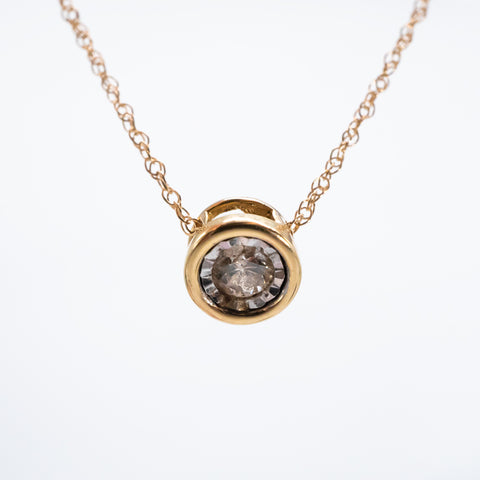 Mini Stud Bisel Pendant Necklace