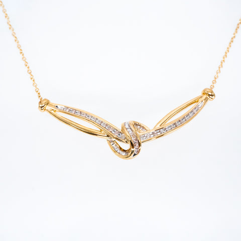 Antique Gold Necklace and Baguette Diamonds