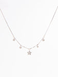 White Gold All Around Star Necklace