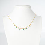 Emerald diamond dancing necklace