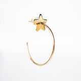 Yellow gold hoop with star