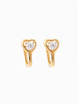 Heart CZ Hoop Earrings