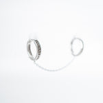 White gold diamond double  earcuff