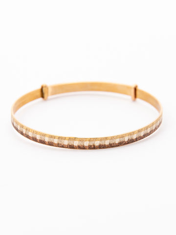 3 Tone Gold Adjustable Bangle