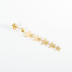 Long star earrings yellow gold