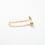 yellow gold cz stud with chain