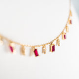 Ruby Diamond dancing Necklace