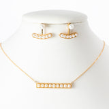 Modern pearl necklace and earring set