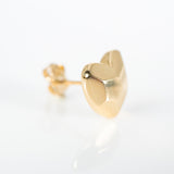 Big yellow gold heart earrings 3D