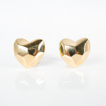 Big yellow gold heart earrings 3D