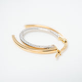 Yellow gold hoop with inner white gold hoop small