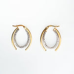 Yellow gold hoop with inner white gold hoop small