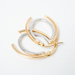 Yellow gold hoop with inner white gold hoop small