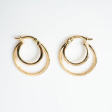 Yellow gold double hoop