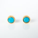 Scallop turquoise pushback earrings