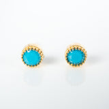 Scallop turquoise pushback earrings