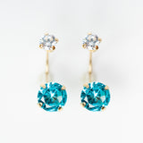 Double cz Telephone stud earrings