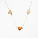 3 Heart yellow gold necklace