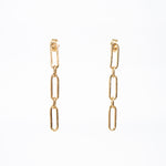 Dangling paper clip push back earrings y/g