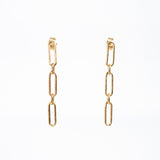 Dangling paper clip push back earrings y/g