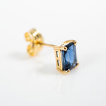 Set Emerald cut Sapphire Earrings and Pendant y/g 18k