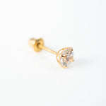 yellow gold cz 4mm yellow gold