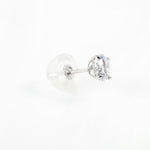 White gold round cz 4mm pushback