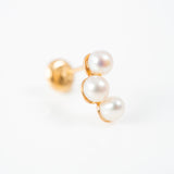 3 Pearl crawler style earrings