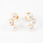 3 Pearl crawler style earrings