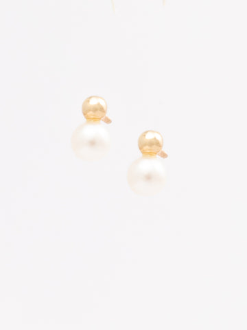 Classic Pearl And Gold Dot Earrings