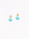 Classic Turquoise And Gold Dot Earrings