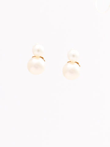 Double Pearls Baby Earrings