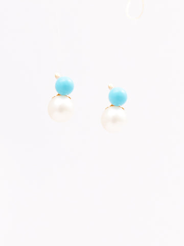 Pearl-Turquoise Baby Earrings