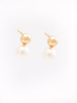 Pearl-Gold Dot Baby Earrings