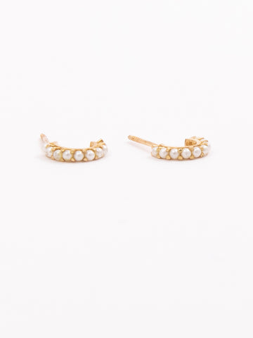 Half Pearl Hoops