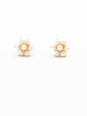 Flower Pearl Earrings Medium