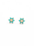 Classic Flower Turquoise Earrings