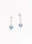 Hook Style Earring With Aquamarine Hearts