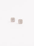 Square Diamond Baguettes Stud Earrings