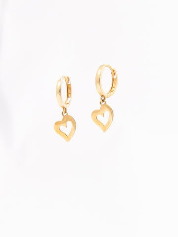 Hoop Earrings Dancing Hearts