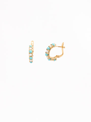 Turquoise/Pearl Hoops Classic