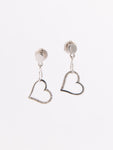 White Gold Heart Earrings