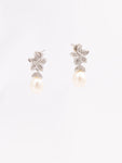 Flower Diamond And Pearl Earrings