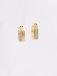 Double Sided Hoops Gold & Diamonds