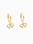 Hoop Earrings With Dancing Bow