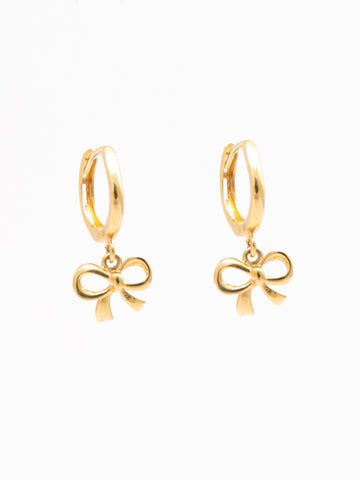 Hoop Earrings With Dancing Bow