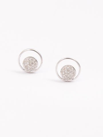 Modern Circle Earring With Diamond Circle Stud Inside